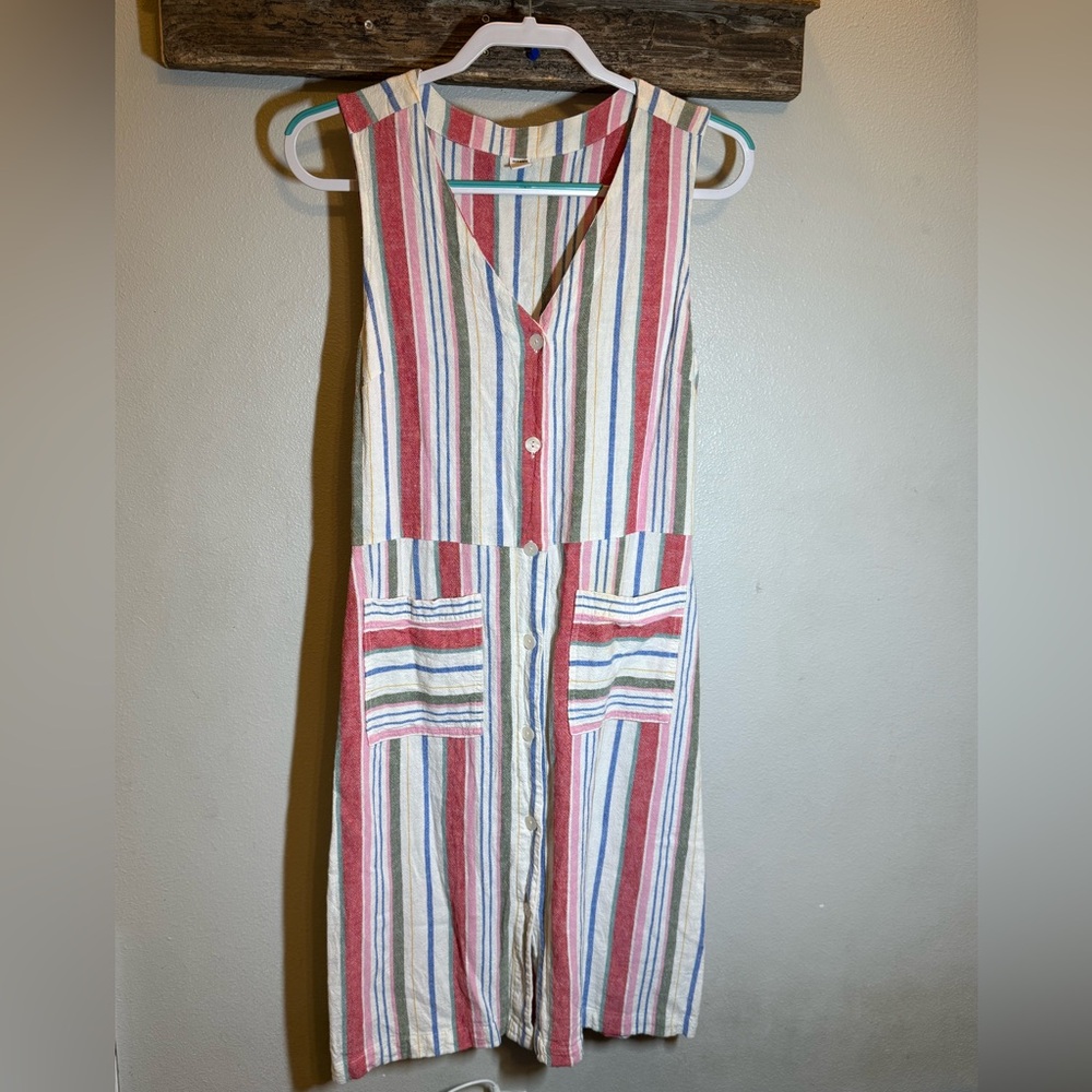 100% cotton Old Navy Striped Midi Dress - Red, Pink, Sage, Blue, Cream